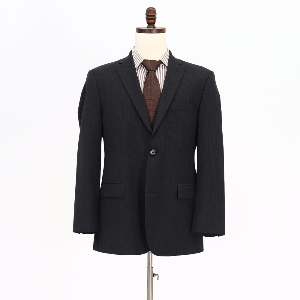 Hugo Boss 40R Gray Striped 2-Button Sport Coat Blazer Jacket O661